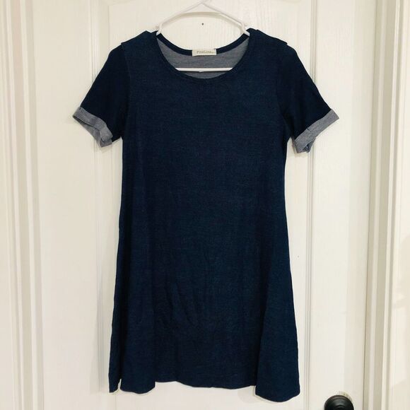 Dresses & Skirts - PinkLine Women's A-Line Dress Casual Above Knee Short Sleeve Pullover Blue Small